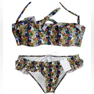 Paul & Joe cosabella bandeau swim top bottom set NEW
